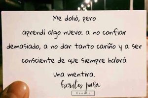 Me dolió, pero aprendí algo nuevo